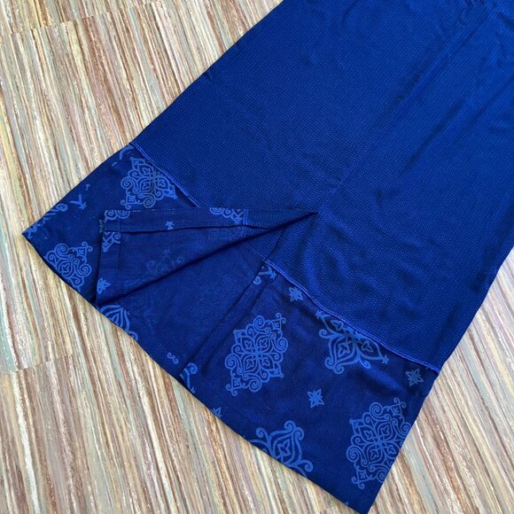 Faith by Celia Forester Sleeveless Maxi Dress Blue Textured with Beaded Design - Picture 9 of 10